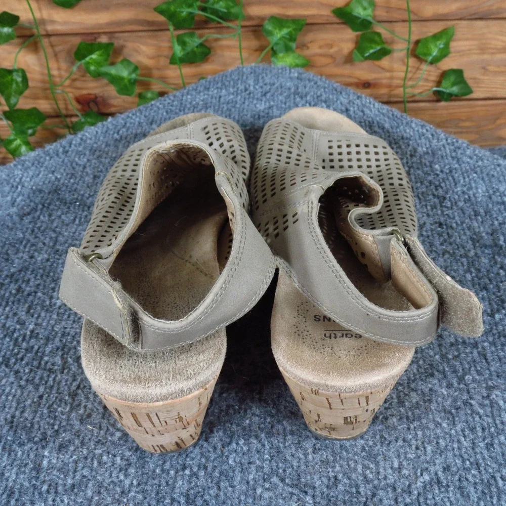 Earth Origins Nina Womens Wedge Sandals Size 8.5 Taupe‎ Synthetic Comfort